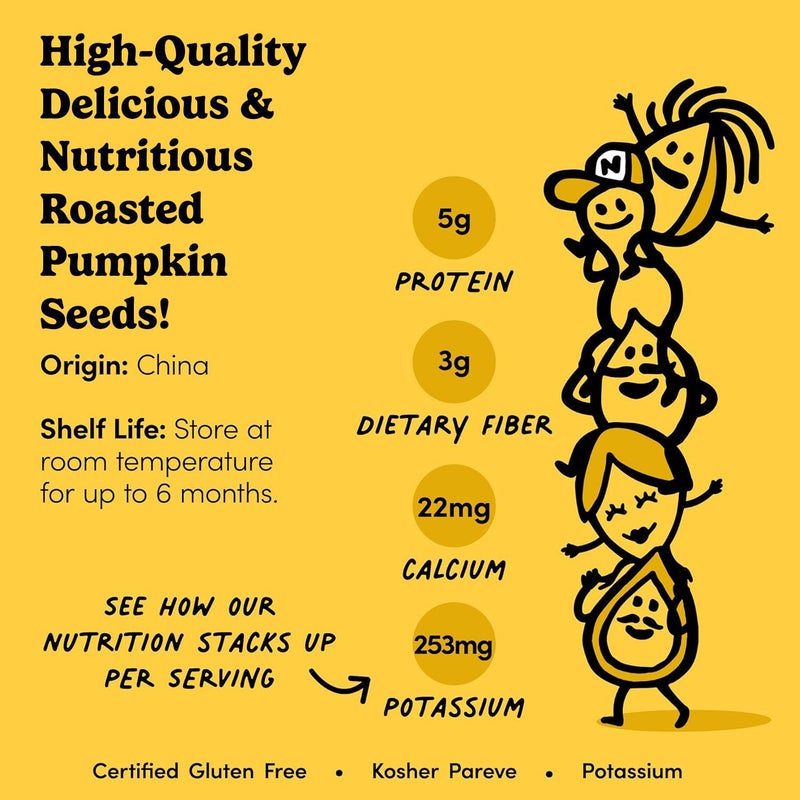 Nuts.com – Roasted Pumpkin Seeds – 2 Lb Bag, Salted No Shell Pumpkin Seeds, Healthy Snack for Adults & Kids, Rich in Protein, Fiber, Calcium & Potassium – Keto Friendly, Vegan, Gluten-Free & Kosher Pareve - Image 5